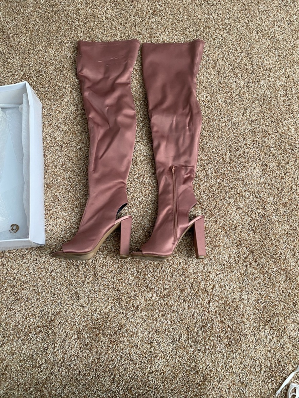Steve Madden Rose-Mauve Over-the-Knee Peep-Toe Block Heel Boots